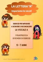 anteprima - Esercizi - LA VOCALE A: FILASTROCCA E 8 SCHEDE DI ESERCIZI - Pagina di copertina