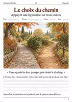 Aperçu - Feuilles d'exercices - Hypothèse et trois indices – Le choix du chemin livret de français 6e - Page de couverture
