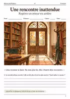 Aperçu - Feuilles d'exercices - Retour en arrière – Une rencontre inattendue livret de français 6e - Page de couverture