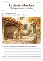 Aperçu - Feuilles d'exercices - Paroles et pensées – Le témoin silencieux livret de français 6e - Page de couverture