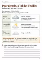 Aperçu - Feuilles d'exercices - Prévisions et incertitude – Un bulletin météo fictif livret de français 6e - Page 1