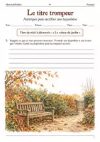 Aperçu - Feuilles d'exercices - Hypothèses de lecture – Le titre trompeur livret de français 6e - Page de couverture