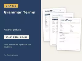 Vista previa - Hojas de trabajo - Términos gramaticales en inglés – Ficha gratis ESO - Portada