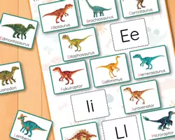 Vorschau - Arbeitsblätter - Dinosaurier Alphabet Anlaute Zuordnungsspiel Vorschule - Seite 2