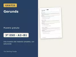 Vista previa - Hojas de trabajo - Gerunds – Ficha gratis de inglés 3º ESO - Portada