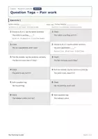 Vista previa - Hojas de trabajo - Question Tags – Ficha por parejas gratis 3º ESO - página 1