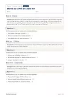 Vista previa - Hojas de trabajo - Have to and Be able to – Ficha gratis de inglés 3º ESO - página 1