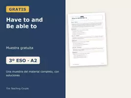 Vista previa - Hojas de trabajo - Have to and Be able to – Ficha gratis de inglés 3º ESO - Portada