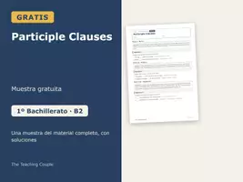 Vista previa - Hojas de trabajo - Participle Clauses – Ficha gratis de inglés 1º Bachillerato - Portada