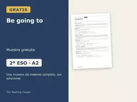 Vista previa - Hojas de trabajo - Be going to – Ficha gratis de inglés 2º ESO - Portada