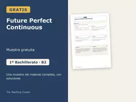 Vista previa - Tarjetas / Manipulativos - Future Perfect Continuous – Tarjetas gratis 1º Bachillerato - Portada