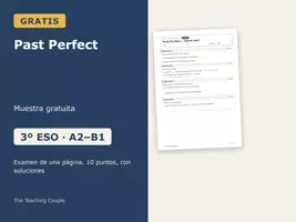 Vista previa - Evaluación - Past Perfect – Examen corto gratis de inglés 3º ESO - Portada