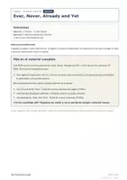 Vista previa - Hojas de trabajo - Ever, Never, Already and Yet – Ficha gratis 3º ESO - página 2
