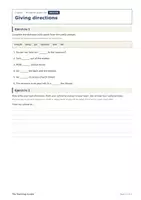 Vista previa - Hojas de trabajo - Giving directions – Frases útiles gratis 1º ESO - página 2