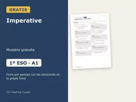 Vista previa - Hojas de trabajo - Imperative – Ficha por parejas gratis 1º ESO - Portada
