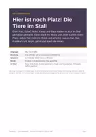 Vorschau - Lehrpläne/Lehrermaterial - Krippenspiel Kita: Hier ist noch Platz! Die Tiere im Stall - Deckblatt