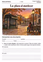 Vista previa - Hojas de trabajo - Cuaderno de lectura · Lengua, 1.º ESO: la plaza al atardecer - Portada