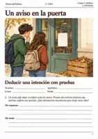Vista previa - Hojas de trabajo - Cuaderno de lectura · Lengua, 1.º ESO: un aviso en la puerta - Portada