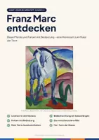 Vorschau - Stationenlernen - Franz Marc entdecken - Künstler-Werkstatt Kunst Klasse 2–4 | Blaues Pferd, Blauer Reiter, Farben - Deckblatt