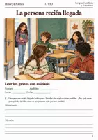Vista previa - Hojas de trabajo - Cuaderno de lectura · Lengua, 1.ESO: la persona recién llegada - Portada