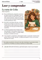 Vista previa - Hojas de trabajo - Cuaderno de lectura · Lengua, 1.º ESO: la bibliotecaria y la nota - página 1
