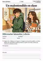 Vista previa - Hojas de trabajo - Cuaderno de lectura · Lengua, 1.º ESO: un malentendido en clase - Portada