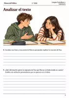 Vista previa - Hojas de trabajo - Cuaderno de lectura · Lengua, 1.º ESO: un malentendido en clase - página 3