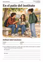 Vista previa - Hojas de trabajo - Cuaderno de lectura · Lengua, 1.º ESO en el patio del instituto - Portada