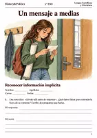 Vista previa - Hojas de trabajo - Cuaderno de lectura · Lengua, 1.º ESO un mensaje a medias - Portada