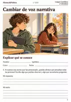 Vista previa - Hojas de trabajo - Cuaderno de lectura · Lengua, 1.º ESO: cambiar de voz narrativa - Portada