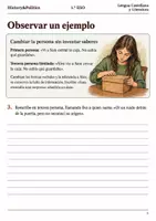 Vista previa - Hojas de trabajo - Cuaderno de lectura · Lengua, 1.º ESO: cambiar de voz narrativa - página 2