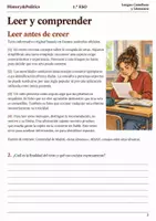 Vista previa - Hojas de trabajo - Comprensión lectora · Lengua, 1.º ESO: textos informativos · 5 cuadernos - página 2