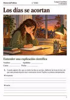 Vista previa - Hojas de trabajo - Cuaderno de lectura · Lengua, 1.º ESO los días se acortan - Portada