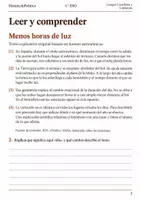 Vista previa - Hojas de trabajo - Cuaderno de lectura · Lengua, 1.º ESO los días se acortan - página 1