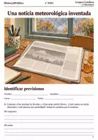 Vista previa - Hojas de trabajo - Cuaderno de lectura · Lengua, 1.º ESO: una noticia meteorológica inventada - Portada