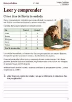 Vista previa - Hojas de trabajo - Cuaderno de lectura · Lengua, 1.º ESO datos de lluvia simulados - página 1