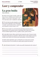 Vista previa - Hojas de trabajo - Comprensión lectora · Lengua, 1.º ESO: lectura crítica · 5 cuadernos - página 2