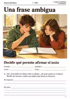 Vista previa - Hojas de trabajo - Cuaderno de lectura · Lengua, 1.º ESO: una frase ambigua - Portada
