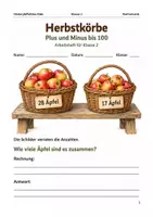 Vorschau - Arbeitsblätter - Plus und Minus bis 100 Arbeitsheft Klasse 2 - Deckblatt