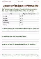 Vorschau - Arbeitsblätter - Temperaturen im Herbst als Diagramm Arbeitsheft Klasse 3–4 - Seite 1