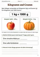 Vorschau - Arbeitsblätter - Wie schwer ist ein Kürbis Arbeitsheft Klasse 2–3 - Seite 1