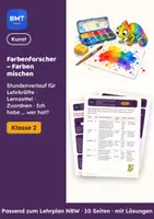 Vorschau - Arbeitsblätter - Kunst Farben mischen Freebie Klasse 2 - Deckblatt