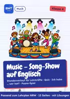 Vorschau - Arbeitsblätter - Englisch Musik Songteile Quiz Klasse 4 - Deckblatt