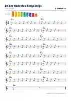 Vorschau - Stundenentwürfe - In der Halle des Bergkönigs (Grieg) – Boomwhacker Noten farbig + Unterrichtsentwurf - Seite 1