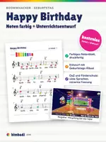 Vorschau - Stundenentwürfe - Happy Birthday – Unterrichtsentwurf & Boomwhacker-Noten farbig | kostenlos - Deckblatt