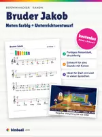 Vorschau - Stundenentwürfe - Bruder Jakob – Unterrichtsentwurf & Boomwhacker-Noten farbig - Deckblatt