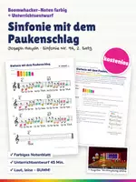 Vorschau - Stundenentwürfe - Sinfonie mit dem Paukenschlag (Haydn) – Boomwhacker Noten farbig + Unterrichtsentwurf - Deckblatt