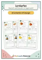 Vorschau - Fördermaterial/Inklusion - Lernkarten Zweisatz und Dreisatz: Supermarkt - Deckblatt