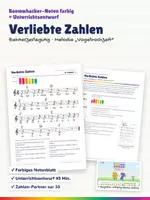 Vorschau - Stundenentwürfe - Verliebte Zahlen – Zehnerzerlegung mit Musik – Boomwhacker Noten farbig + Unterrichtsentwur - Deckblatt