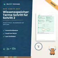 Vorschau - Merkblätter - GRATIS: Wissensspeicher „Terme Schritt für Schritt 2“ (G-Kurs) – alle Merkboxen auf einer Seite - Deckblatt